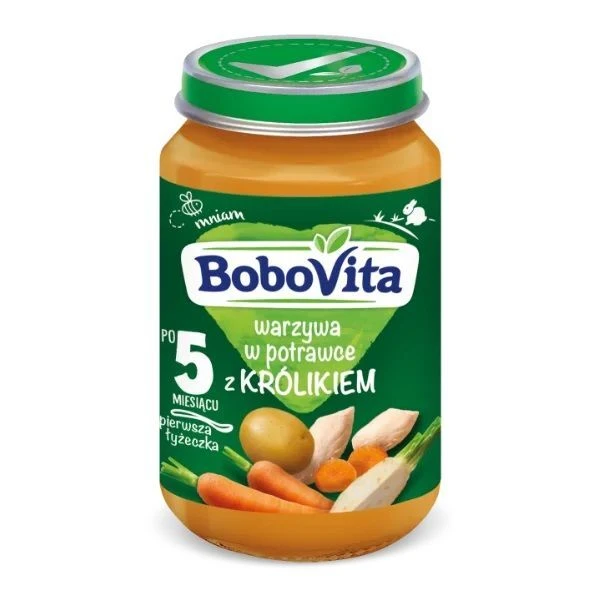 BoboVita, Pierwsza Łyżeczka, warzywa w potrawce.z królikiem, po 5 miesiącu, 190g