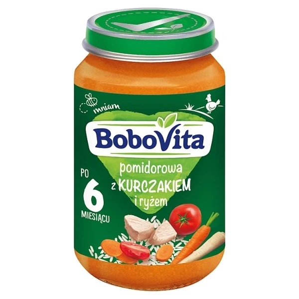 BoboVita, zupka pomidorowa z kurczakiem i ryżem, po 6 miesiącu, 190g