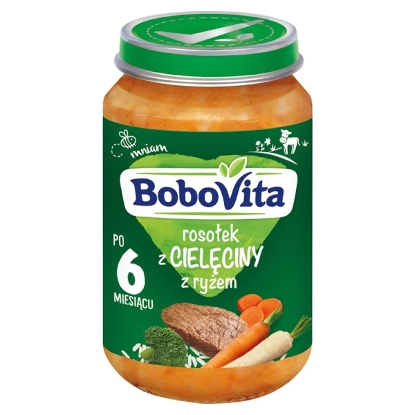 BoboVita, zupka rosołek z cielęciny z ryżem, po 6 miesiącu, 190g