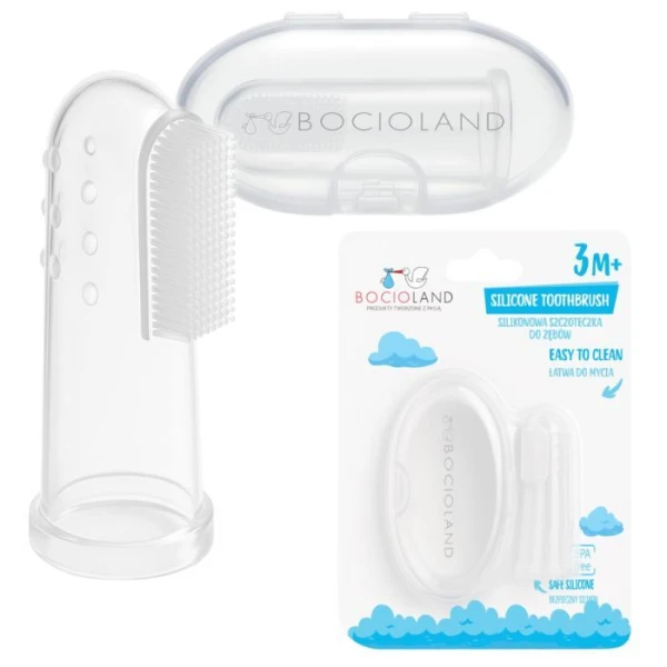 Bocioland, silikonowa szczoteczka na palec, po 3 miesiącu życia,1 sztuka