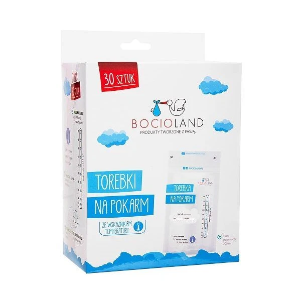 Bocioland, woreczki do przechowywania pokarmu, 200ml, 30 sztuk