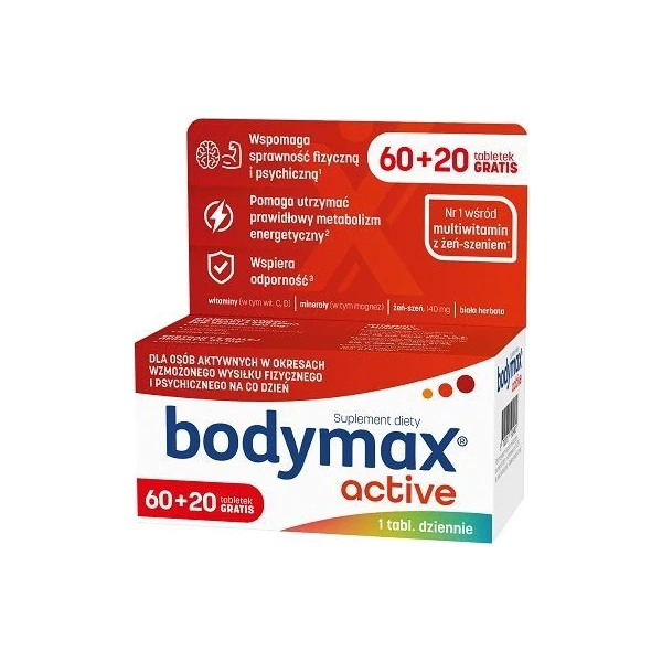 Bodymax Active, 60 tabletek + 20 tabletek w prezencie