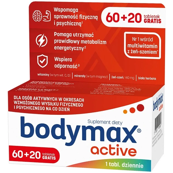 Bodymax Active, 60 tabletek + 20 tabletek w prezencie