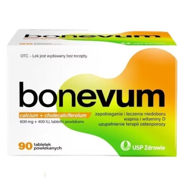 Bonevum 600mg + 400IU, 90 tabletek powlekanych