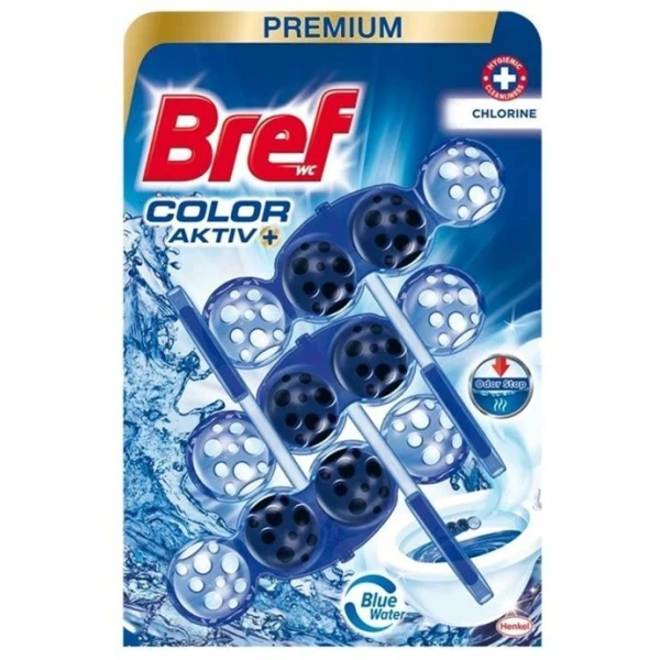 Bref WC Color Activ Premium, zawieszka toaletowa, Chlorine, 3x50g