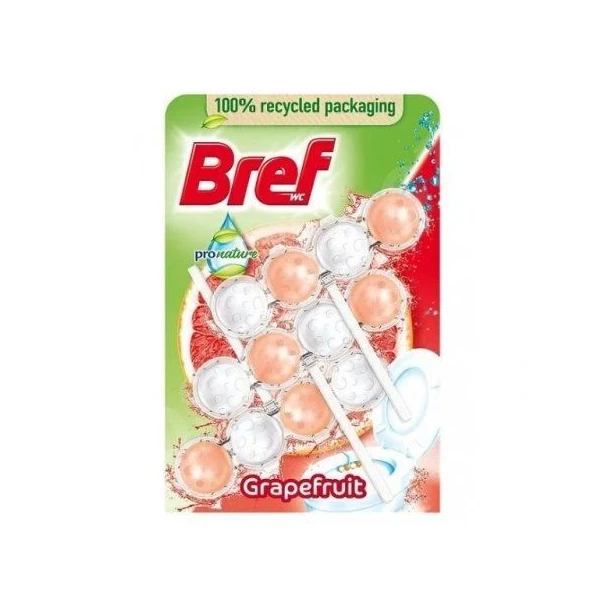 Bref WC ProNature, zawieszka toaletowa, Grapefruit, 3x50g