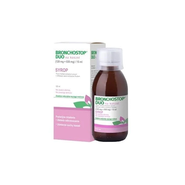 Bronchostop Duo na kaszel (120mg+830mg)/15ml, syrop, 120ml