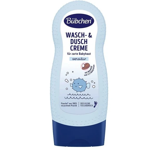 Bubchen Sensitiv, krem do mycia i pod prysznic dla dzieci, z olejkiem migdałowym, 230ml