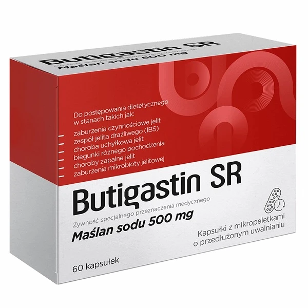 Butigastin SR, maślan sodu 50mg, 60 kapsułek