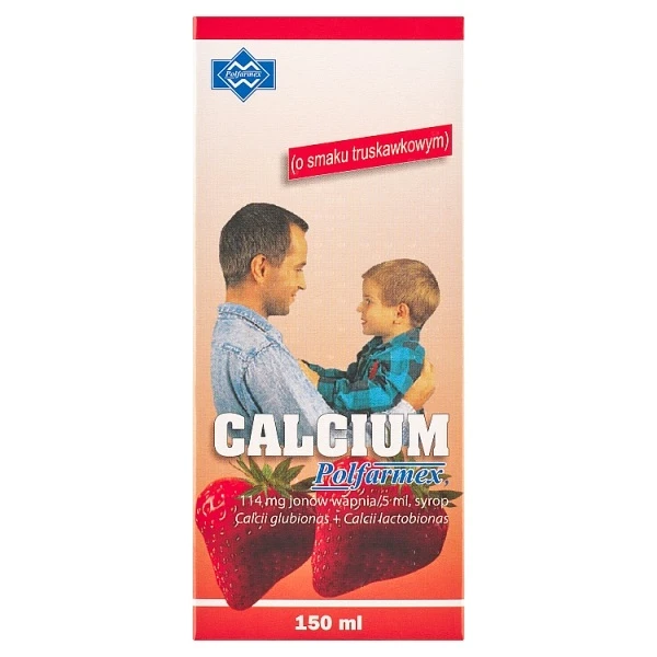 Calcium 114mg/5ml, syrop, smak truskawkowy, 150ml