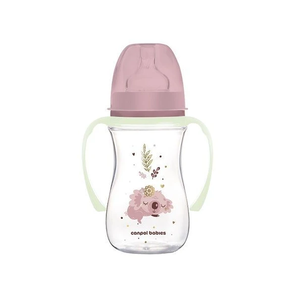 Canpol, butelka antykolkowa, Easy Start, Sleepy Koala, pink, po 3 miesiącu, 35/237, 240ml