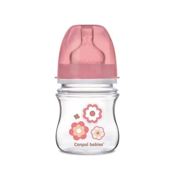 Canpol, butelka antykolkowa, szerokootworowa, Easy Start, Newborn Baby, pink, od urodzenia, 35/216, 120ml