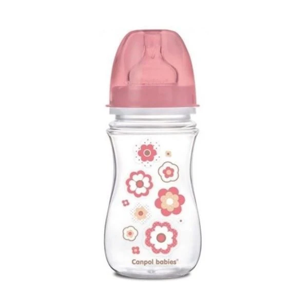 Canpol, butelka antykolkowa, szerokootworowa, Easy Start, Newborn Baby, pink, po 3 miesiącu, 35/217, 240ml