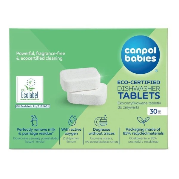Canpol, ekocertyfikowane tabletki do zmywarki, 1/502, 30 sztuk