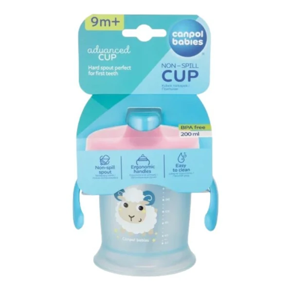 Canpol, kubek niekapek, Bunny&Company, blue, po 9 miesiącu, 31/300, 200ml