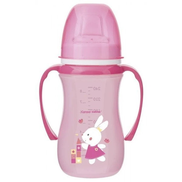 Canpol, kubek treningowy, Easy Start, Sweet Fun, pink, po 6 miesiącu, 35/208, 240ml