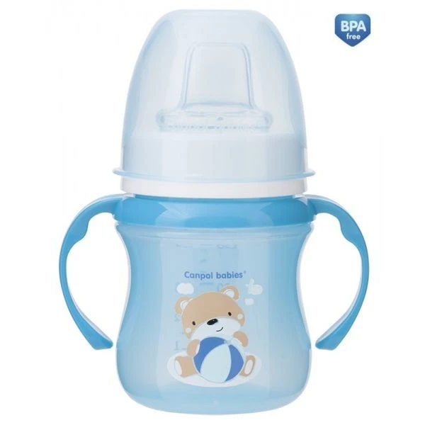 Canpol, kubek treningowy, EasyStart, Sweet Fun, blue, po 6 miesiącu, 35/207, 120ml