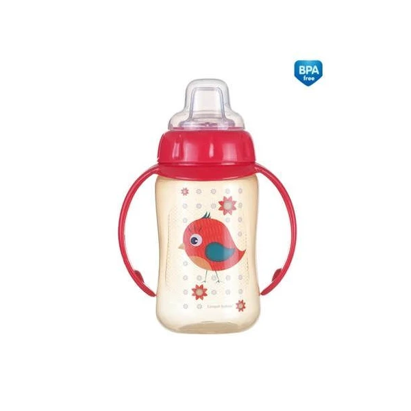 Canpol, kubek treningowy z silikonowym ustnikiem i uchwytami, Cute Animals, ptaszek red, po 6 miesiącu, 56/512, 320ml