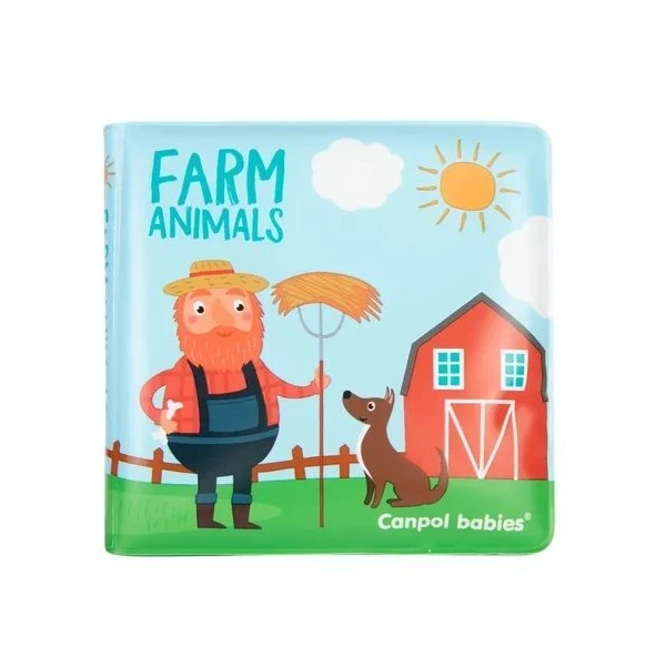 Canpol, miękka książeczka kąpielowa z piszczkiem, Farm animals, po 6 miesiącu życia, 2/083, 1 sztuka