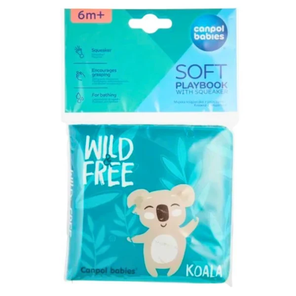 Canpol, miękka książeczka kąpielowa z piszczkiem, Koala, Wild Animals, po 6 miesiącu życia, 2/083, 1 sztuka