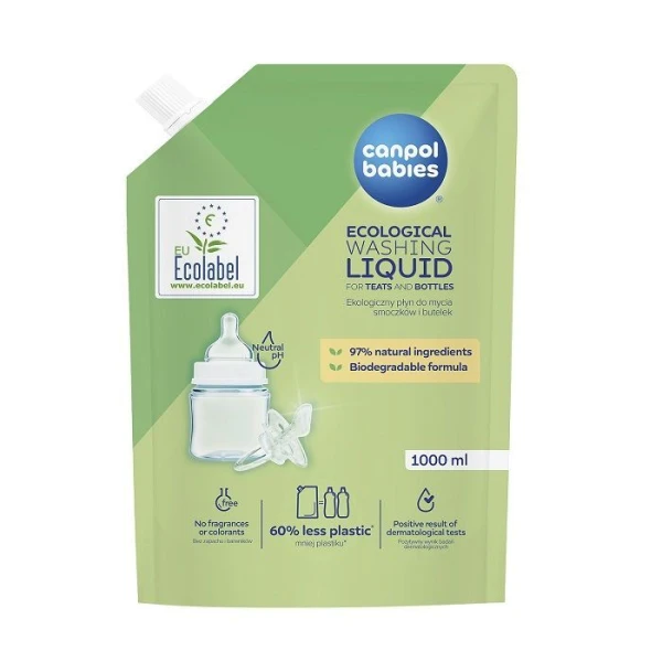 Canpol, płyn do mycia smoczków i butelek, zapas, 1/501, 1000ml