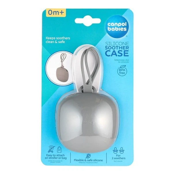 Canpol, silikonowe etui na smoczki, szare, 51/402, 1 sztuka