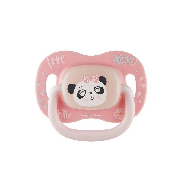 Canpol, smoczek uspokajający, silikonowy, symetryczny, Exotic Animals, panda, po 18 miesiącu, 34/922, 1 sztuka