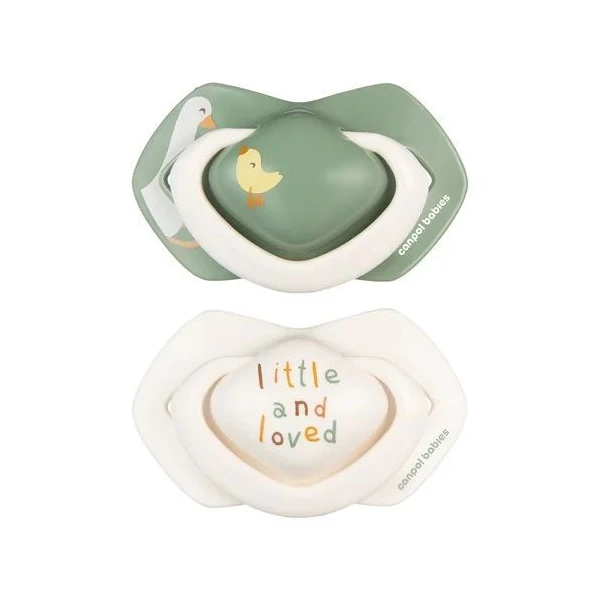Canpol, smoczek uspokajający, silikonowy, symetryczny, Light touch, Goose, 0-6 miesięcy, 22/667, 2 sztuki