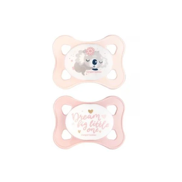 Canpol, smoczek uspokajający, silikonowy, symetryczny, Mini Soother, pink, 0-2 miesięcy, 23/910, 1 sztuka