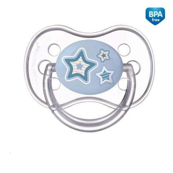 Canpol, smoczek uspokajający, silikonowy, symetryczny, Newborn baby, blue, 0-6 miesięcy, 22/580, 1 sztuka