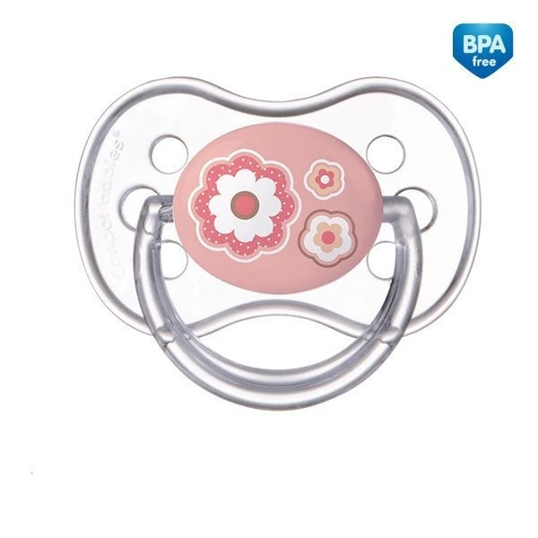 Canpol, smoczek uspokajający, silikonowy, symetryczny, Newborn baby, pink, 6-18 miesięcy, 22/581, 1 sztuka