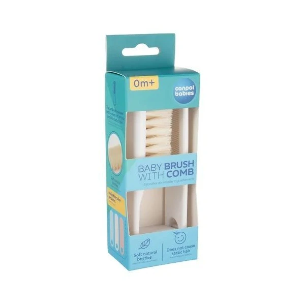 Canpol, szczotka i grzebień do włosów, od urodzenia, 2/424 white, 1 zestaw