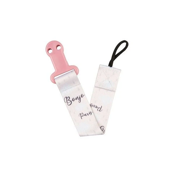 Canpol, tasiemka do smoczka Bonjour Paris, pink, 51/026, 1 sztuka