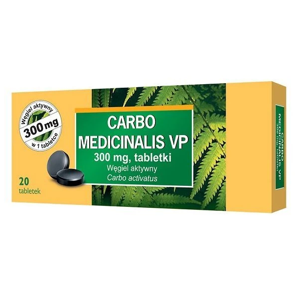 Carbo medicinalis VP 300mg, 20 tabletek