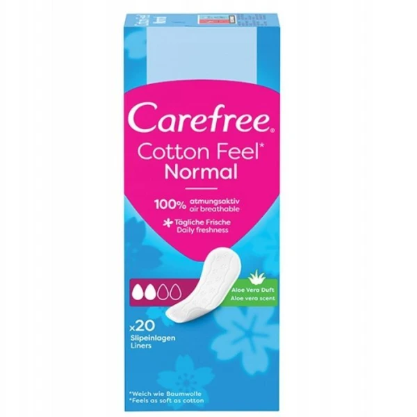 Carefree Cotton Feel Normal, wkładki higieniczne, 20 sztuk