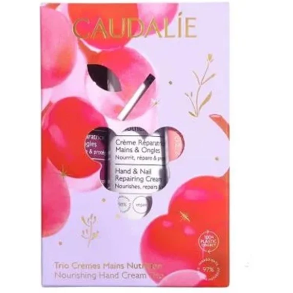 Caudalie, zestaw trzech kremów regeneracyjnych do rąk: The des Vignes, 30ml + Vinotherapist, 30ml + Rose de Vigne, 30ml