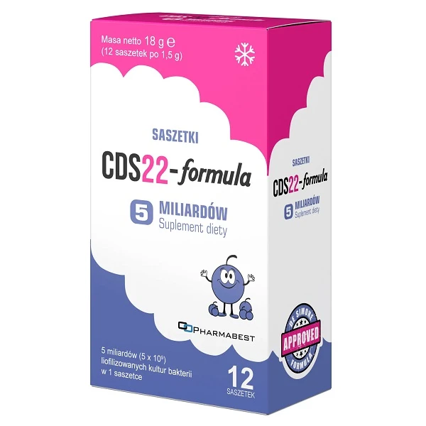 CDS22-Formula 5 mld, proszek do sporządzania zawiesiny doustnej, smak borówkowy, 12 saszetek (dawniej Vivomixx)