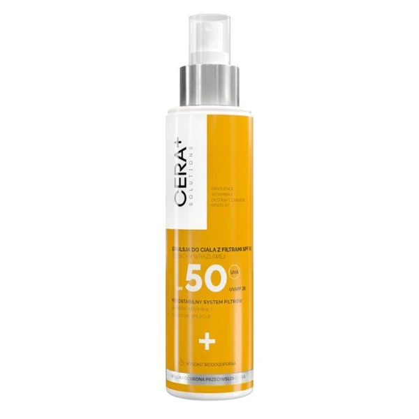 Cera+ Solutions, emulsja ochronna SPF 50, wodoodporna, dla skóry wrażliwej, 150ml