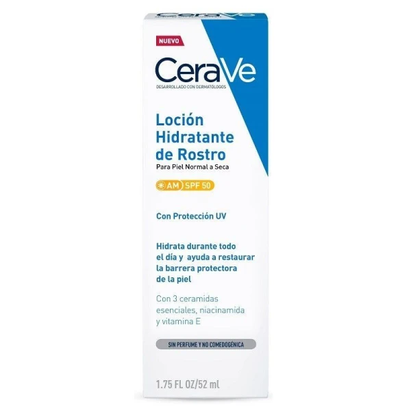 CeraVe, krem nawilżający do twarzy SPF 50, dla skóry normalnej i suchej, 52ml image