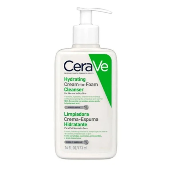 CeraVe, krem-pianka do mycia, dla skóry normalnej i suchej, 473ml