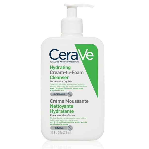 CeraVe, krem-pianka do mycia, dla skóry normalnej i suchej, 473ml