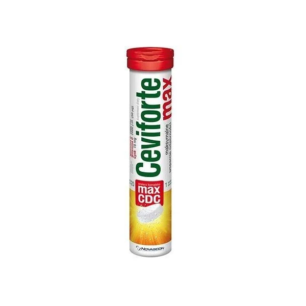 Ceviforte Max, smak cytrynowy, 20 tabletek musujących