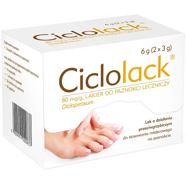 Ciclolack 80mg/g, lakier do paznokci leczniczy, 2x3g