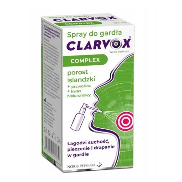 [DATA - 2026-12-31] Clarvox Complex, spray do gardła, dla dorosłych i dzieci po 1 roku życia, 30ml