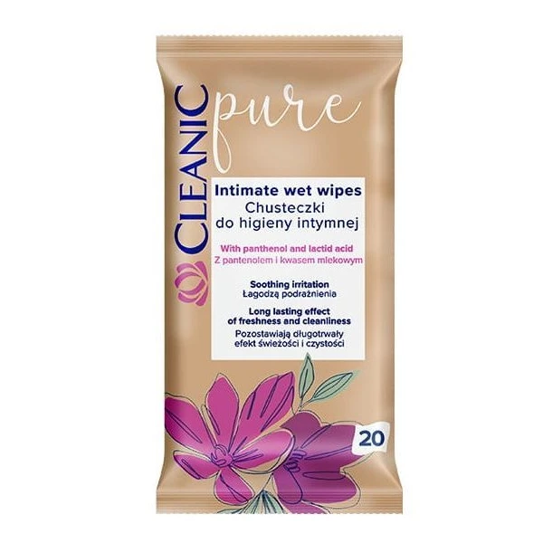 Cleanic Pure, chusteczki do higieny intymnej, 20 sztuk