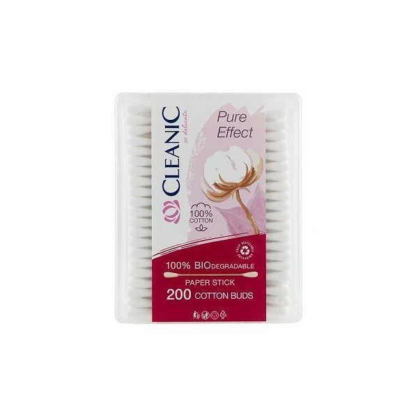Cleanic Pure Effect, biodegradowalne patyczki higieniczne, 200 sztuk