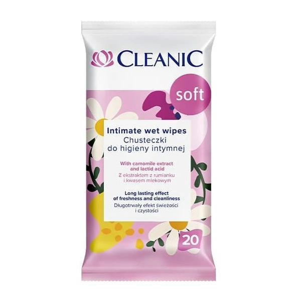 Cleanic Soft, chusteczki do higieny intymnej, 20 sztuk