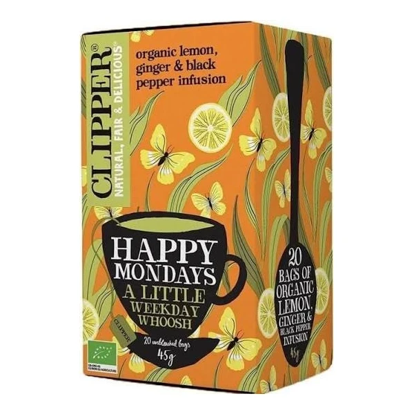 Clipper, herbata cytrynowa z imbirem i czarnym pieprzem, 20 saszetek