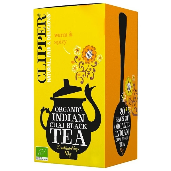 Clipper, herbata czarna Chai, z cynamonem i goździkami, 20 saszetek