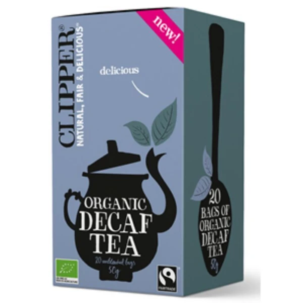 Clipper, herbata czarna Earl Grey Fair Trade, bezkofeinowa, bezteinowa, 20 saszetek